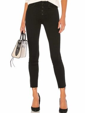 NWT Mother The Pixie Dazzler Ankle Fray Not Guilty Size 25 Black
